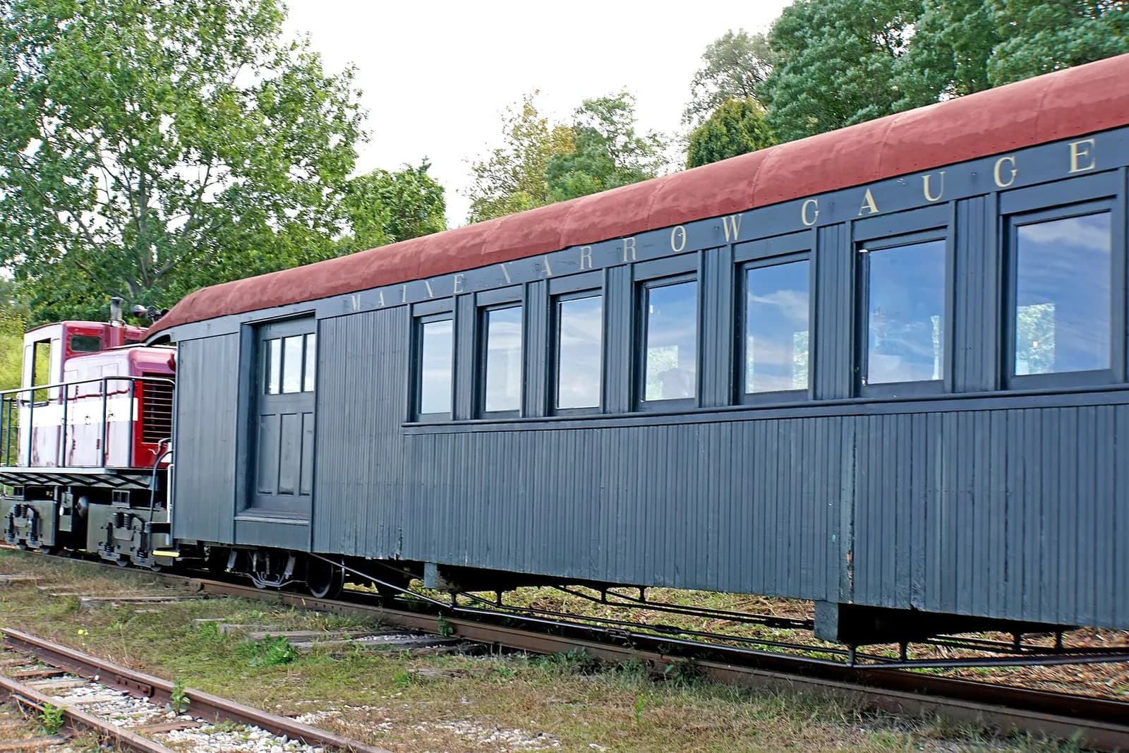 Maine Narrow Gauge passenger train in Portland in 2022