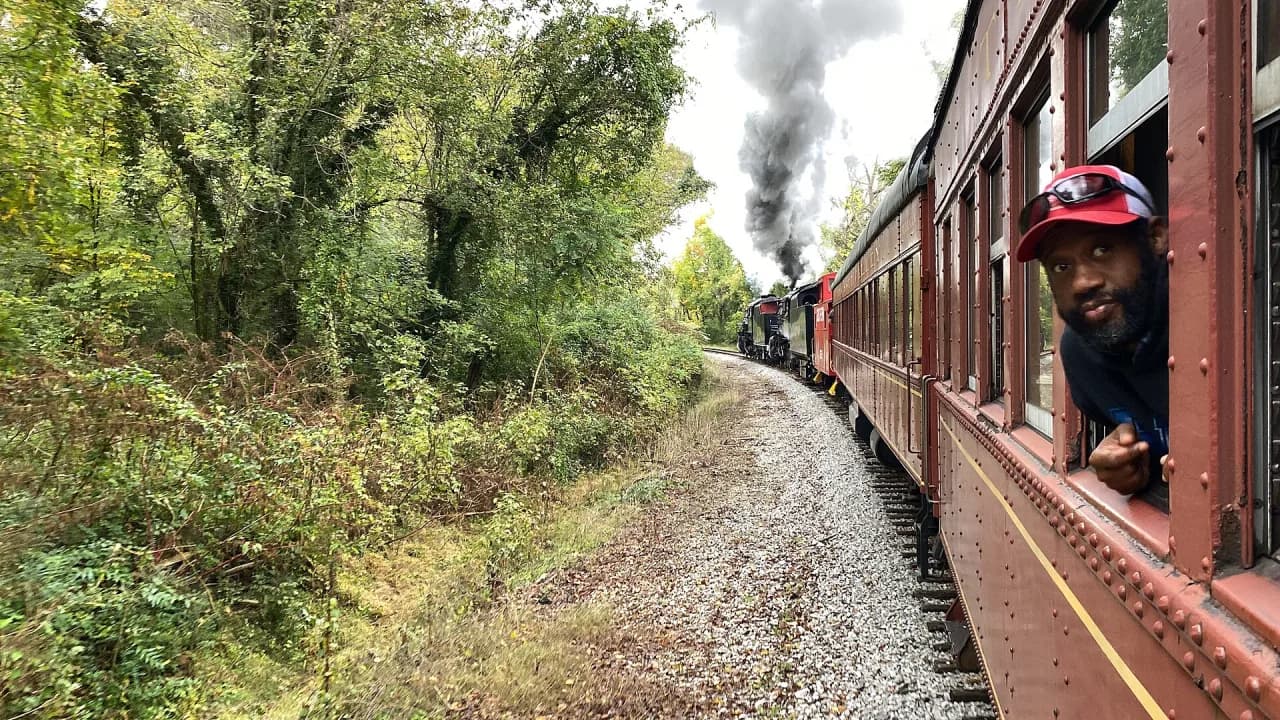 Southern Railway steam locomotives 630 and 4501 leading a TVRM Summerville excursion