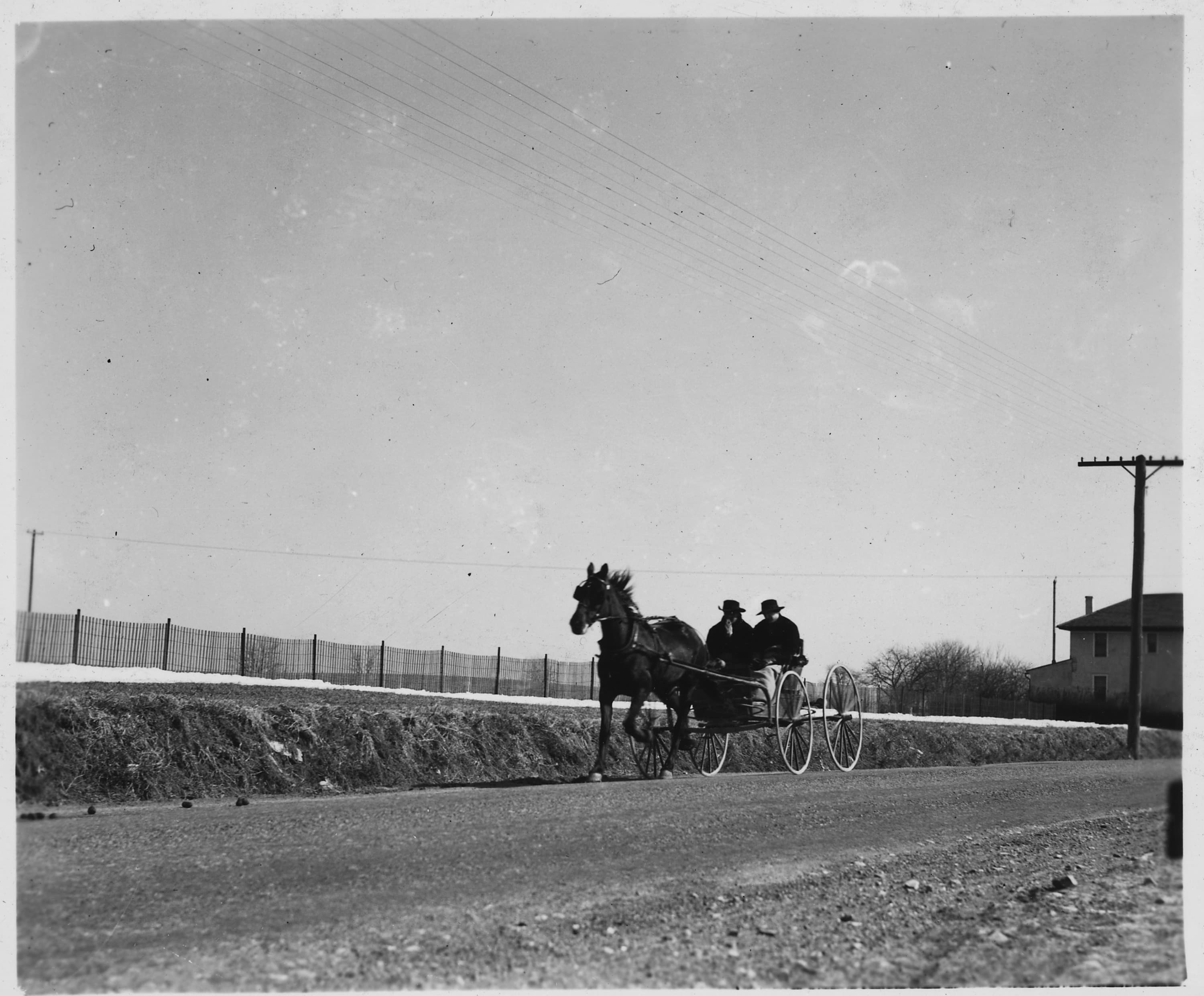 Historic open horse-drawn buggy in Lancaster County, Pennsylvania